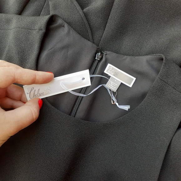 Chelsea 28 Nordstrom Crepe One Shoulder Flutter Ruffle LBD Dress Wedding Holiday - Picture 6 of 7